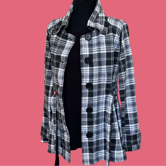 Plaid Black and White Jacket - LIKE NEW! - Picture 10 of 10